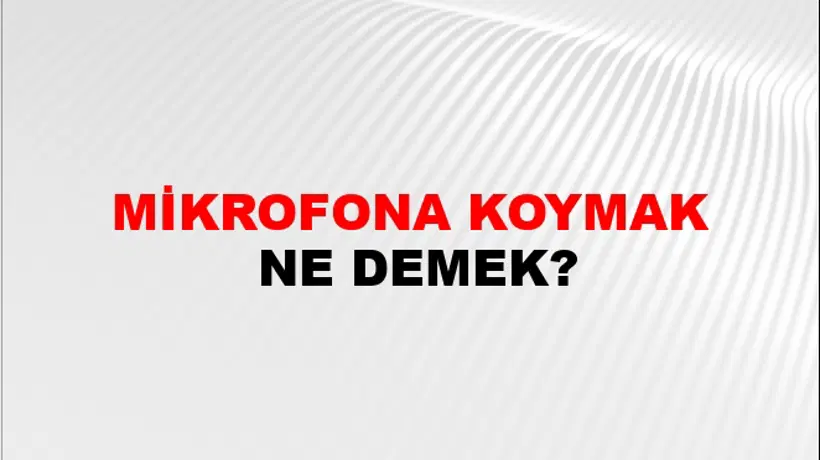 Mikrofona Koymak Mikrofona Koymak