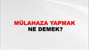 Mülahaza Yapmak