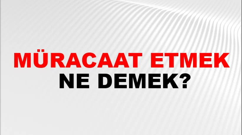 Müracaat Etmek Müracaat Etmek