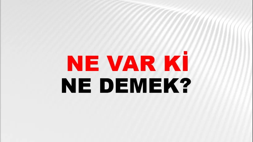 Ne Var Ki Ne Var Ki