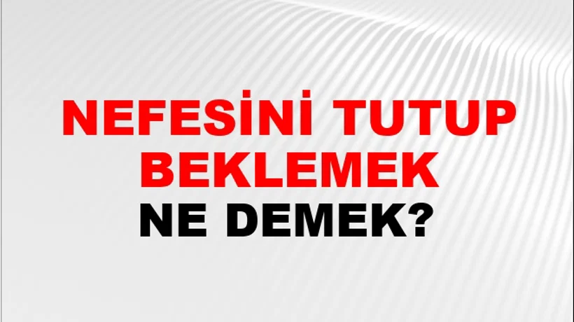 Nefesini Tutup Beklemek Nefesini Tutup Beklemek