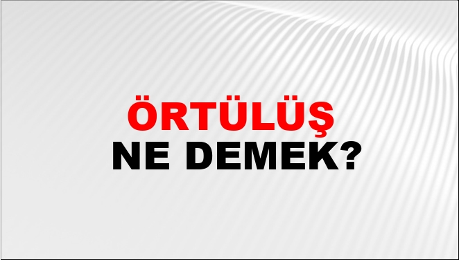 Örtülüş