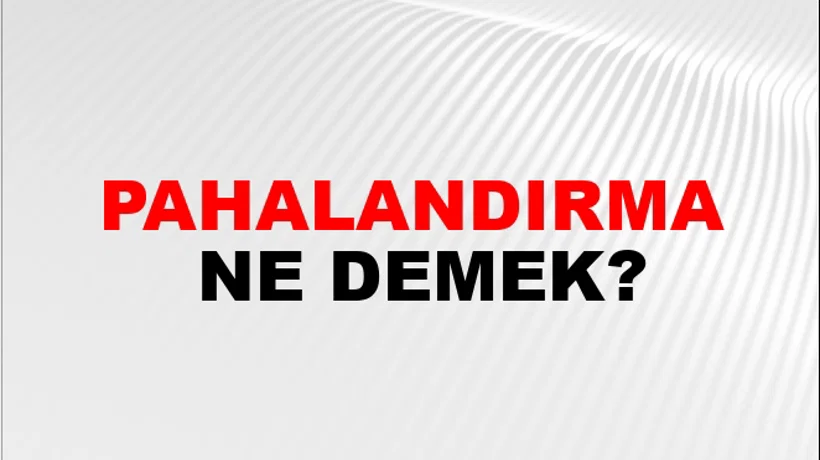 Pahalandırma Pahalandırma