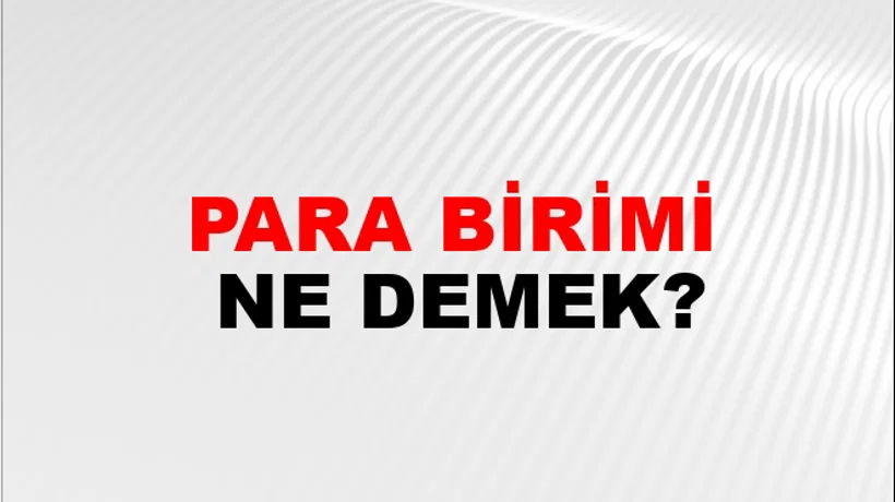 Para Birimi Para Birimi