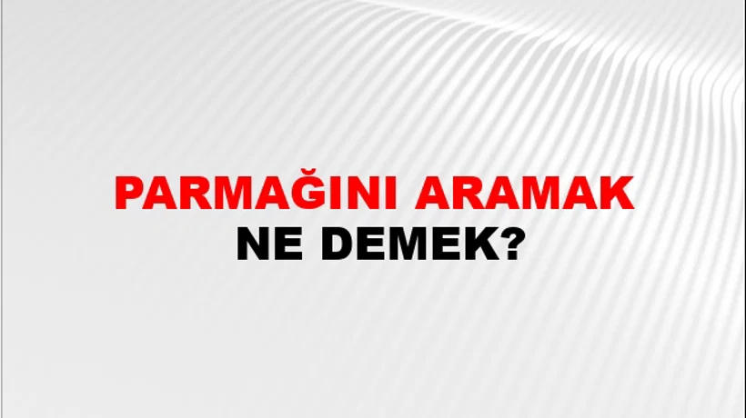 Parmağını Aramak Parmağını Aramak