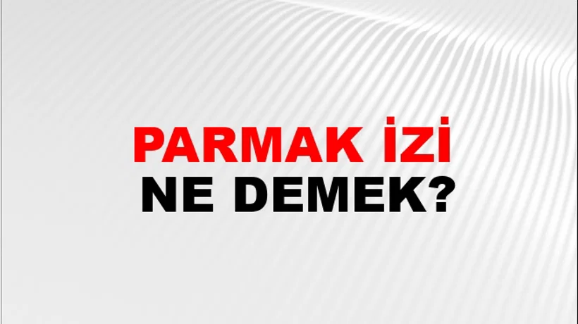 Parmak İzi Parmak İzi