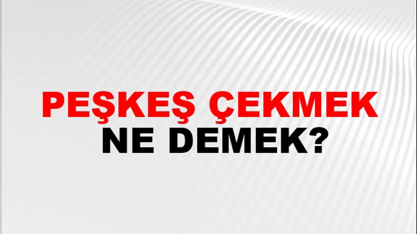 Peşkeş Çekmek Peşkeş Çekmek
