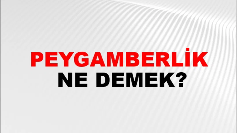 Peygamberlik Peygamberlik