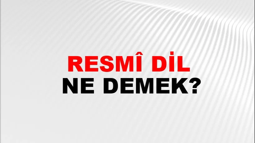 Resmî Dil Resmî Dil