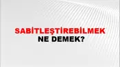 Sabitleştirebilmek