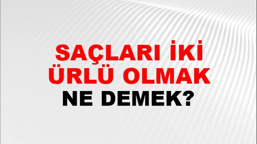 Saçları İki Türlü Olmak Saçları İki Türlü Olmak