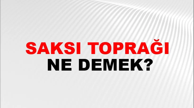 Saksı Toprağı Saksı Toprağı