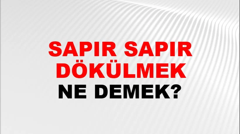 Sapır Sapır Dökülmek Sapır Sapır Dökülmek