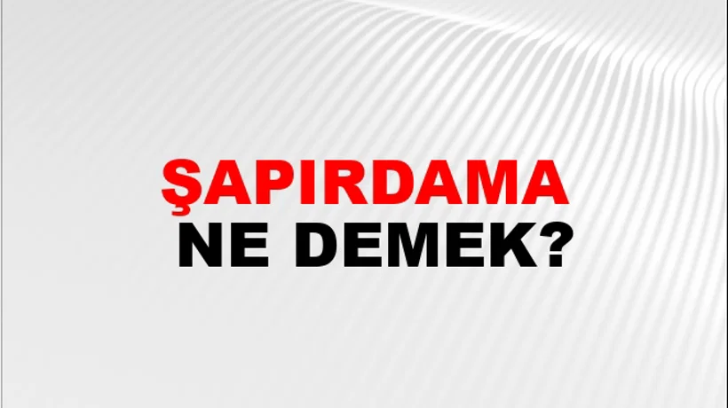Şapırdama Şapırdama