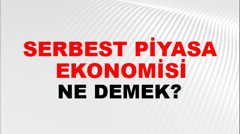 Serbest Piyasa Ekonomisi Serbest Piyasa Ekonomisi