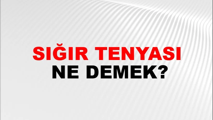 Sığır Tenyası Sığır Tenyası