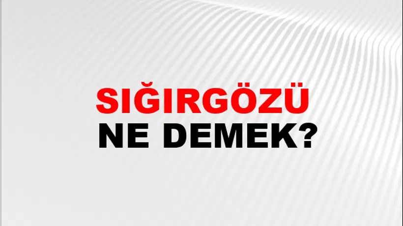 Sığırgözü Sığırgözü