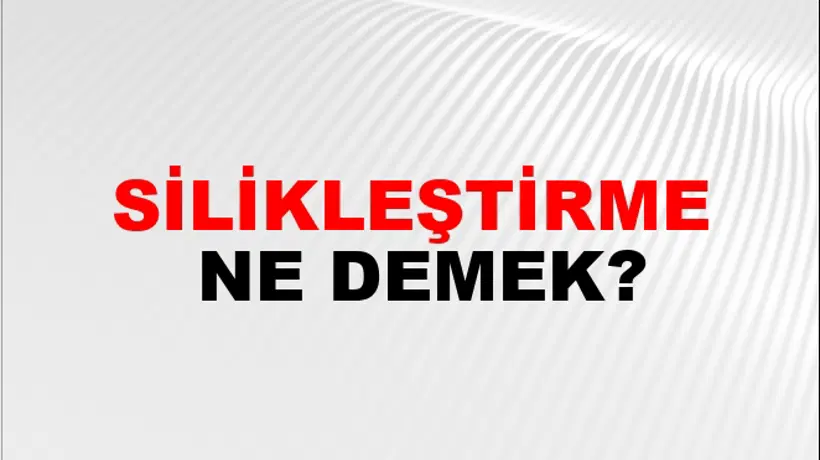Silikleştirme Silikleştirme