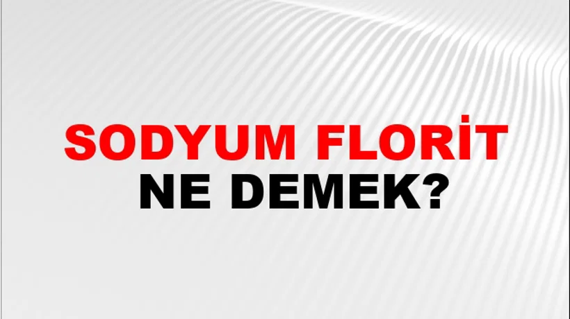 Sodyum Florit Sodyum Florit