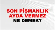 Son Pişmanlık Fayda Vermez (Veya etmez)