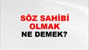 Söz Sahibi Olmak