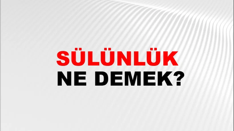 Sülünlük Sülünlük
