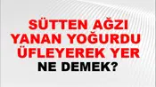 Sütten Ağzı Yanan Yoğurdu (Veya ayranı) üfleyerek yer (veya içer)