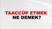 Taaccüp Etmek
