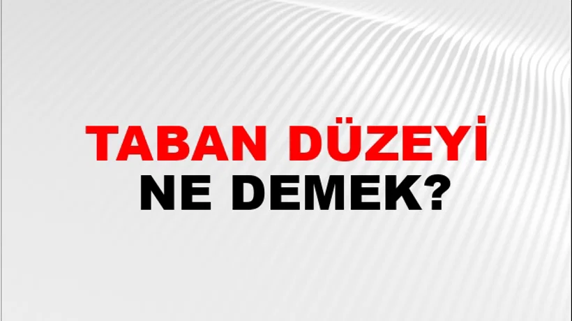 Taban Düzeyi Taban Düzeyi