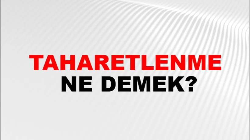 Taharetlenme Taharetlenme