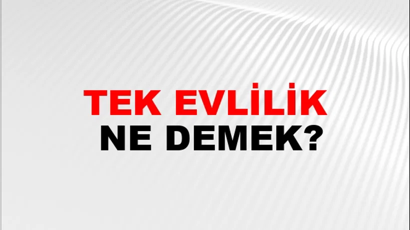 Tek Evlilik Tek Evlilik