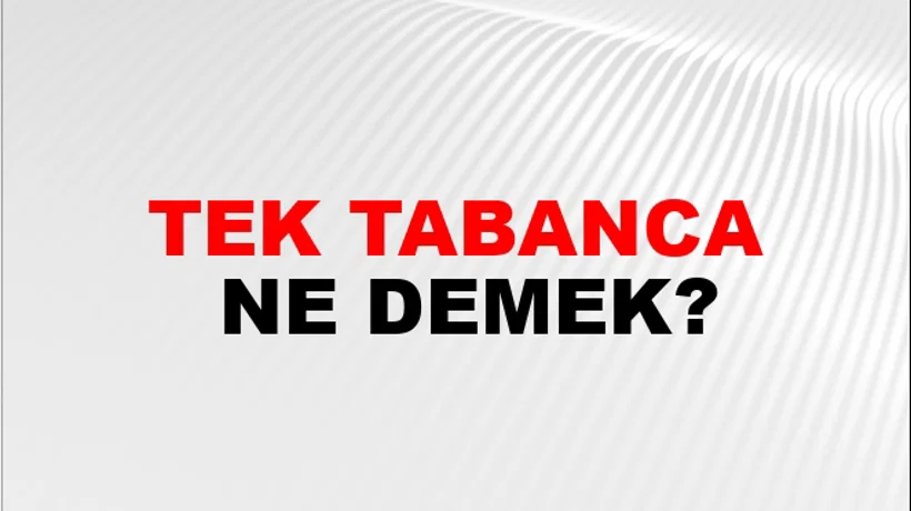 Tek Tabanca Tek Tabanca