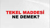 Tekel Maddesi