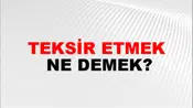 Teksir Etmek