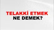 Telakki Etmek