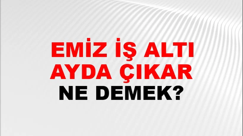 Temiz İş Altı Ayda Çıkar Temiz İş Altı Ayda Çıkar