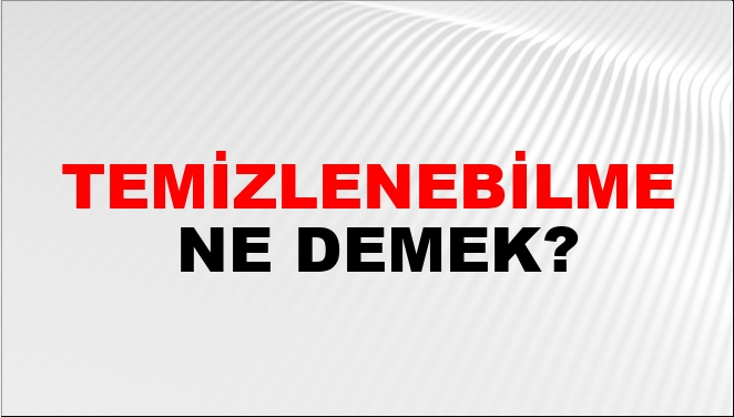 Temizlenebilme