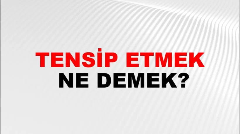 Tensip Etmek Tensip Etmek