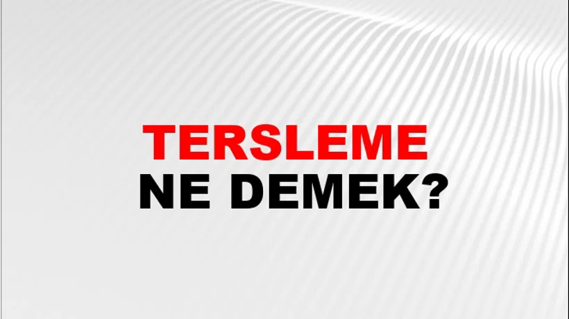 Tersleme Tersleme