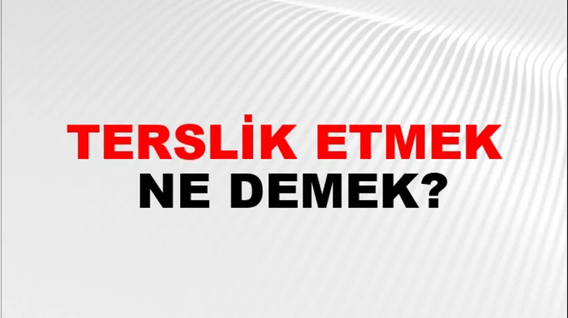 Terslik Etmek Terslik Etmek