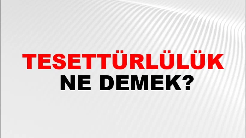 Tesettürlülük Tesettürlülük