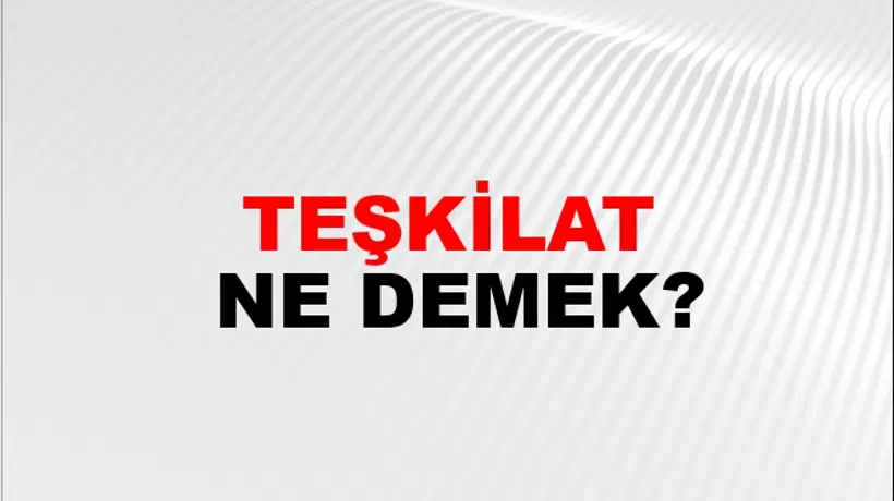 Teşkilat Teşkilat