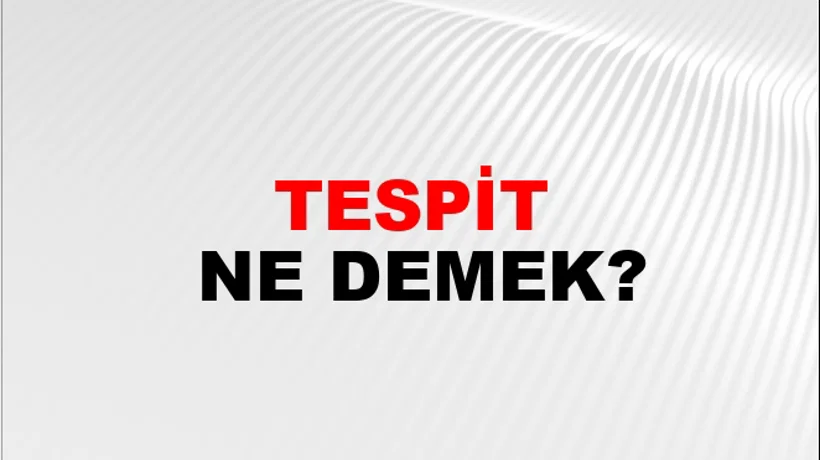Tespit Tespit