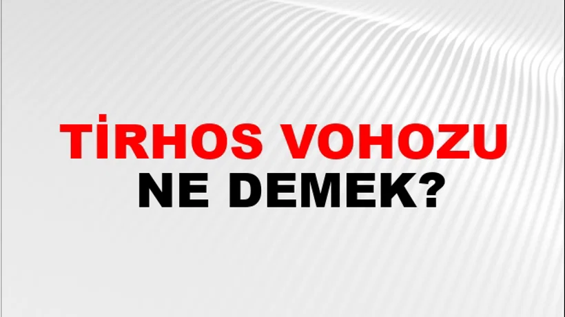 Tirhos Vohozu Tirhos Vohozu
