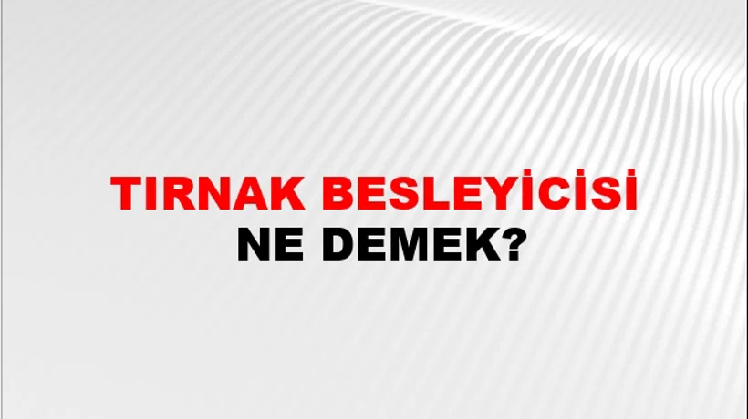 Tırnak Besleyicisi Tırnak Besleyicisi