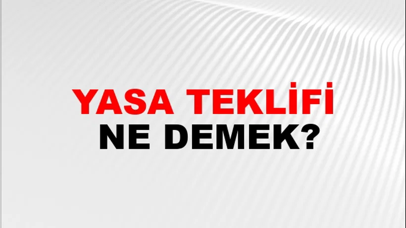 Yasa Teklifi Yasa Teklifi