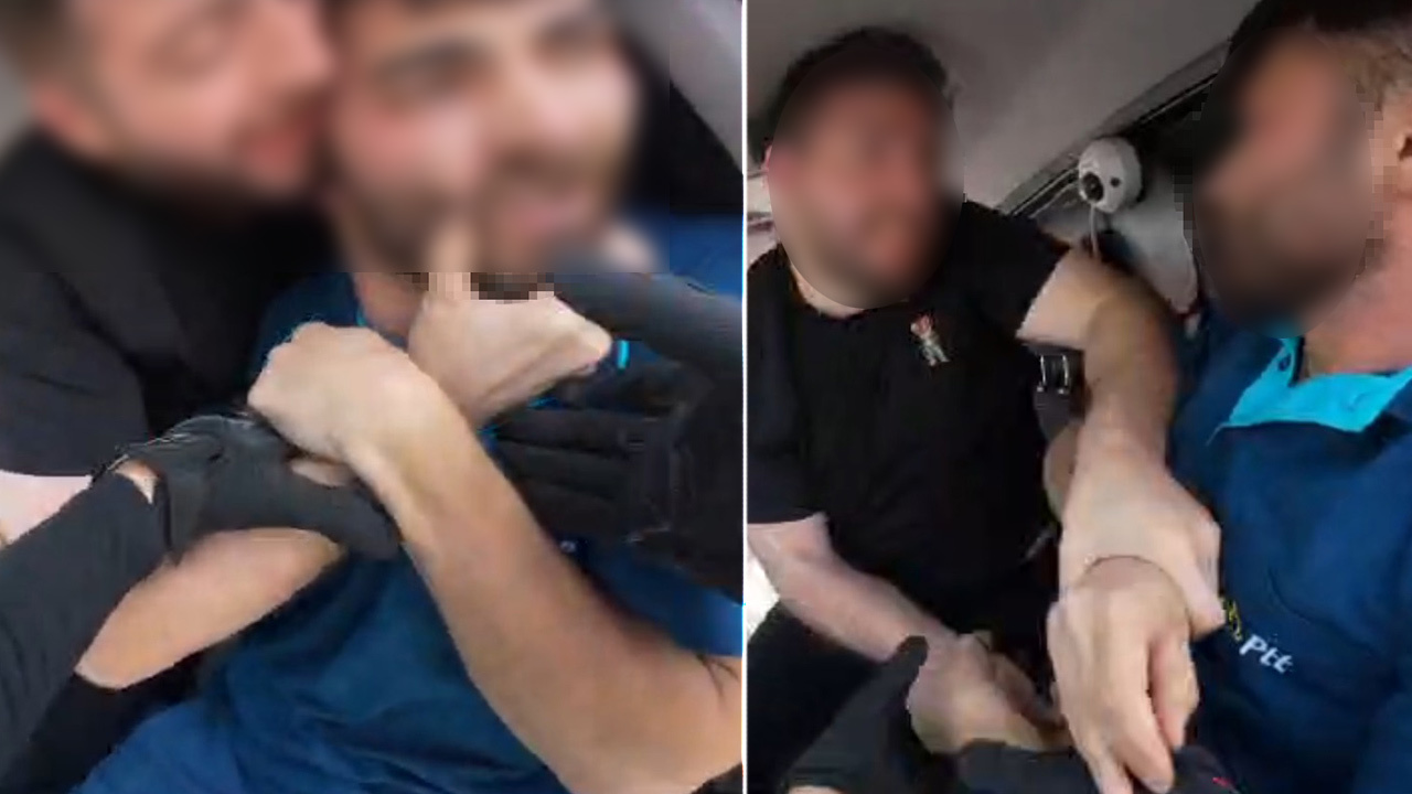 Yol vermedi diye aracından inip kargocuyu dövdü