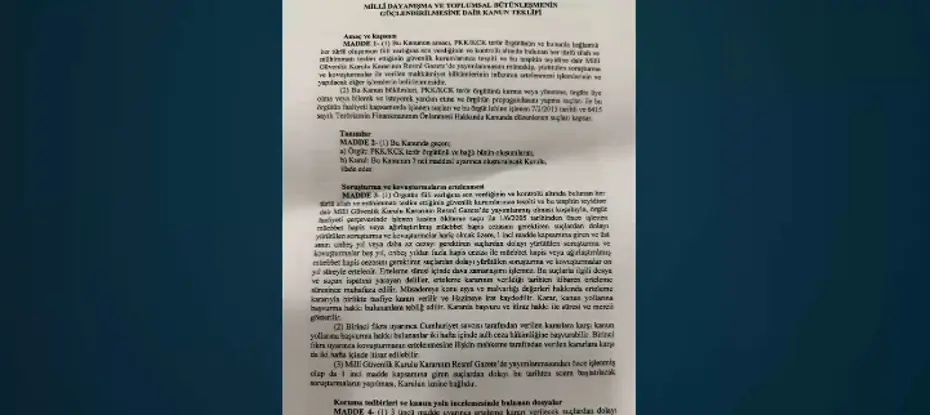 Süreç yasası teklifi tamamlandı. İşte madde madde kanun teklifi ve gerekçelerinin tam metni