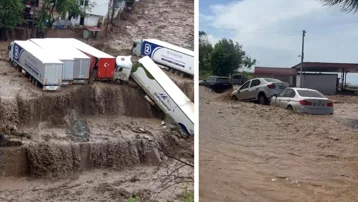 Meteoroloji uyarmıştı: Şiddetli sağanak yolları göle çevirdi, sel suları TIR'ları sürükledi, yaylalara kar yağdı