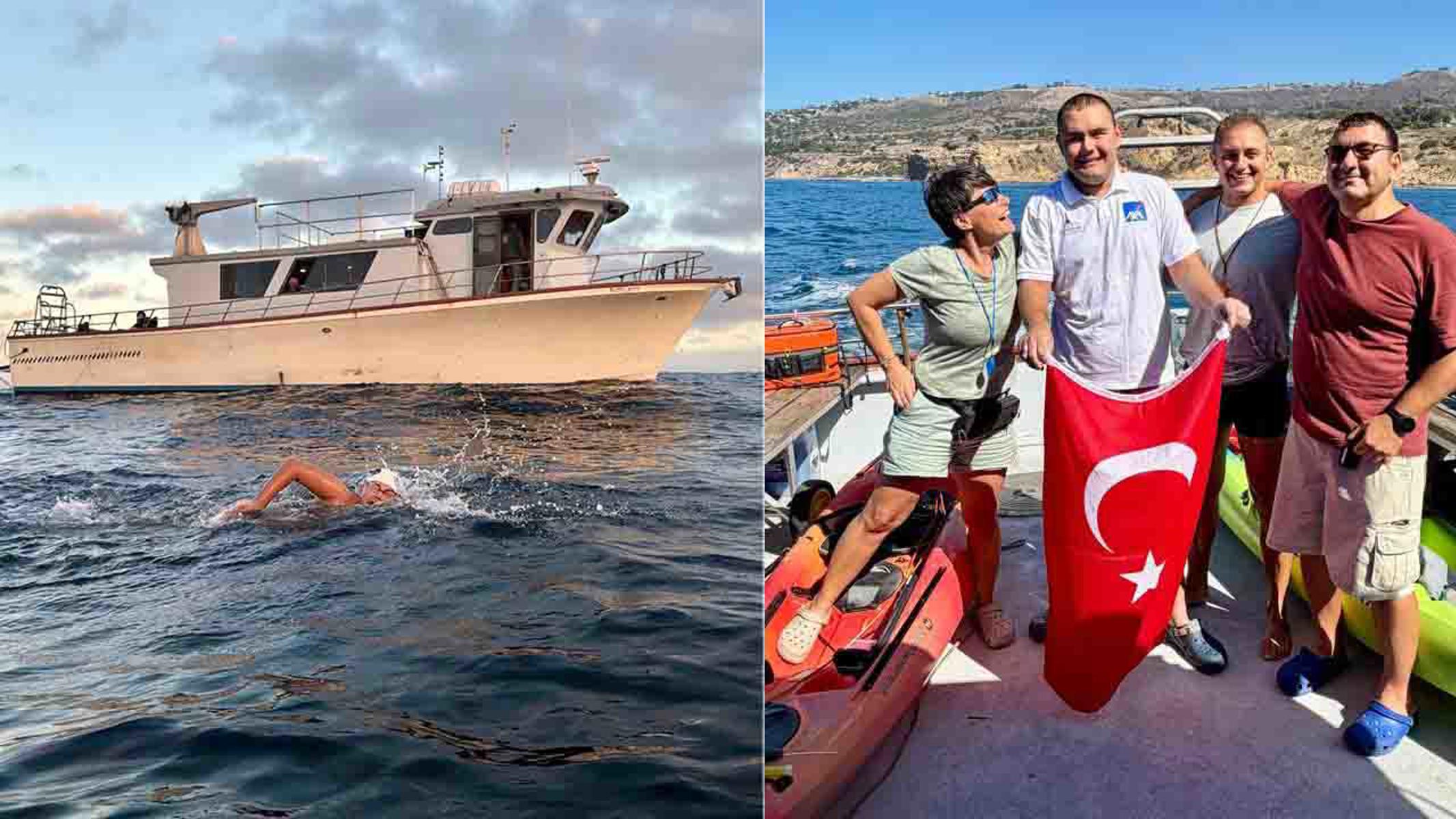 Otizmli Türk yüzücü, Catalina Kanalı'nı geçti